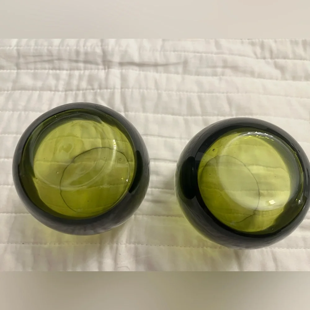 New Dansk stemless wine glasses set green